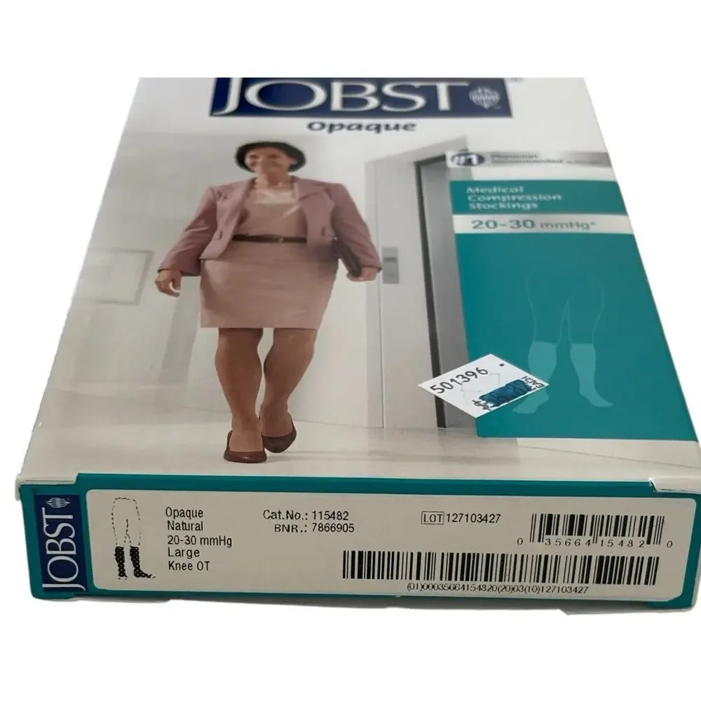 Jobst Womens Compression Opaque Knee High Stockings 20-30 mmhg Open Toe Supports